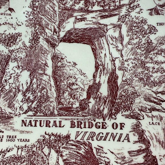 Vintage Vernon Kilns Souvenir Plate Natural Bridge of Virginia - Picture 4 of 7